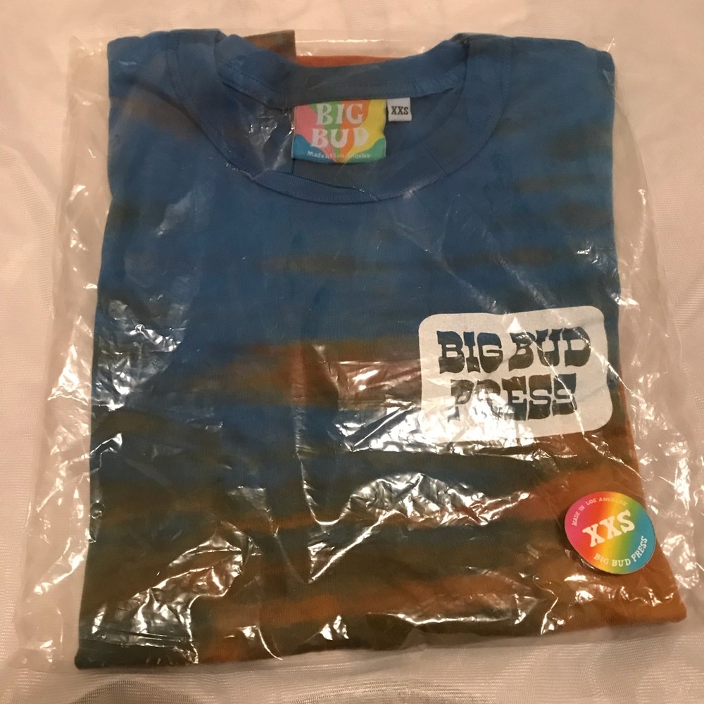 NEW Big Bud Press Blue/Orange Tie-Dye Gradient T-Shirt